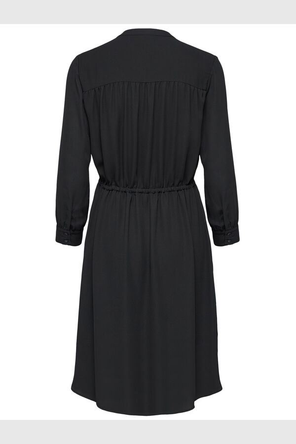 Selected Vestido camisero de manga larga confeccionado con materiales reciclados. Negro