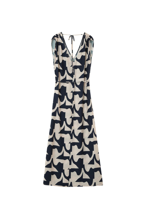 Grace & Mila Vestido longo com estampado geom&eacute;trica Azul