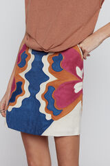 Slowlove Falda Patchwork mariposa Azul oscuro