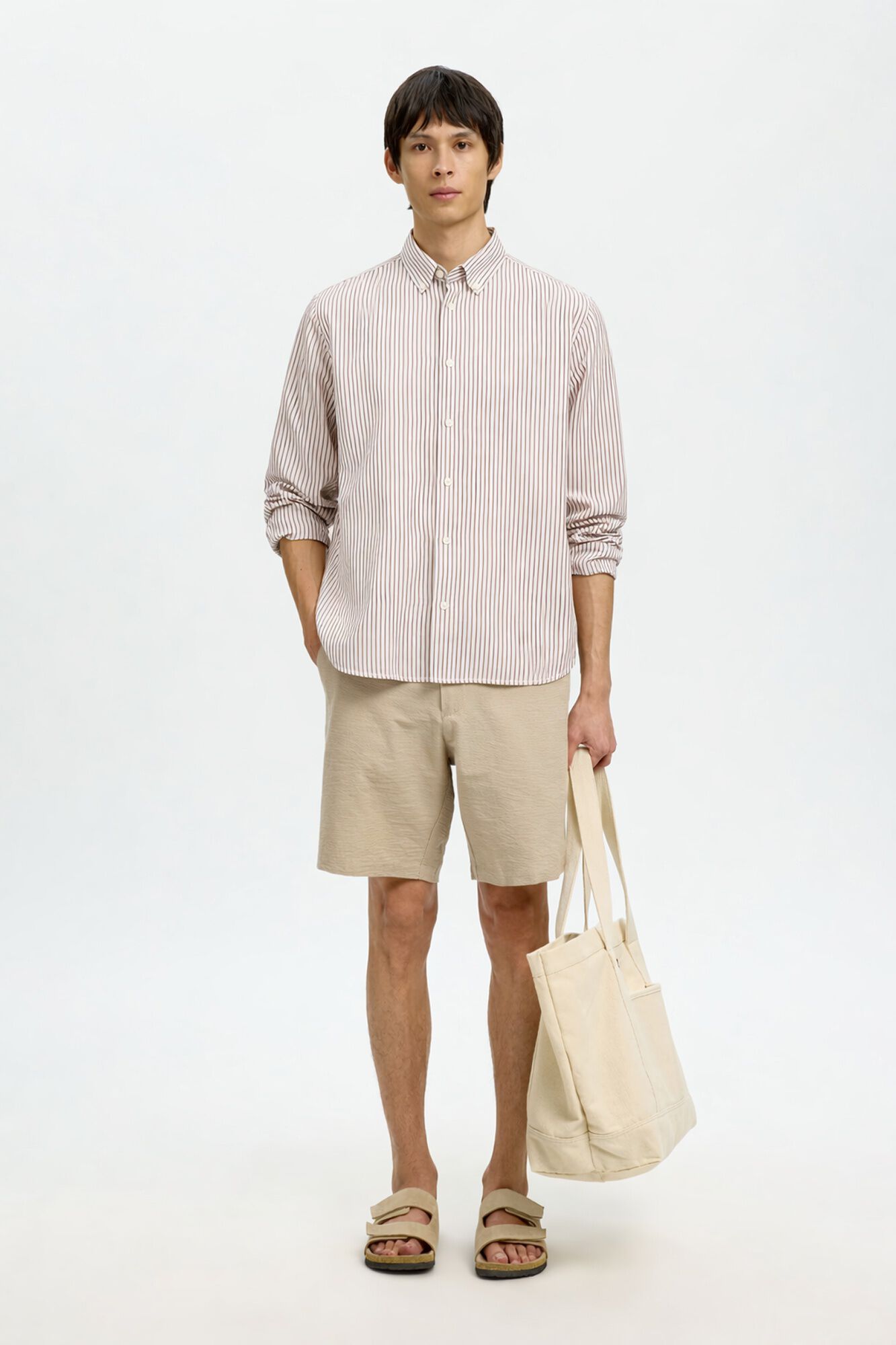 Selected Camisa de manga comprida em linho