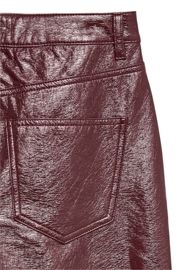 Vero Moda Pantal&oacute;n encerado efecto brillo Granate