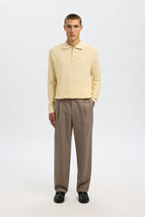 Selected Polo estructura media cremallera Beige