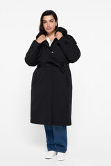 Vero Moda Curve Abrigo largo con capucha talla grande Negro