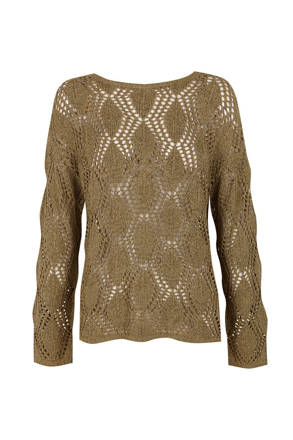 Cortefiel Jersey punto calado Kaki