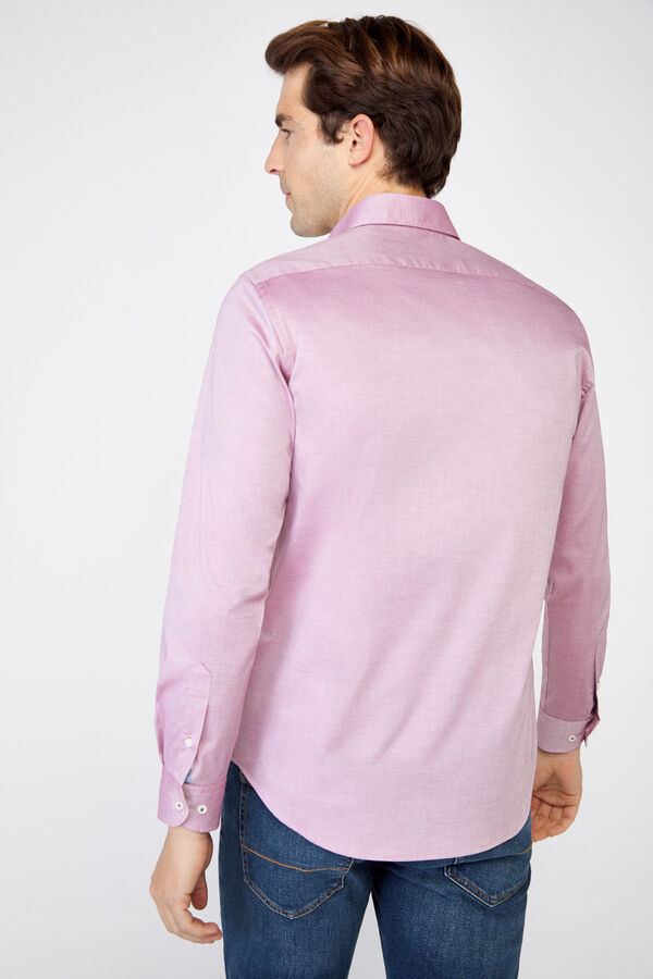 Cortefiel Camisa lisa fácil plancha algodón extra suave Granate