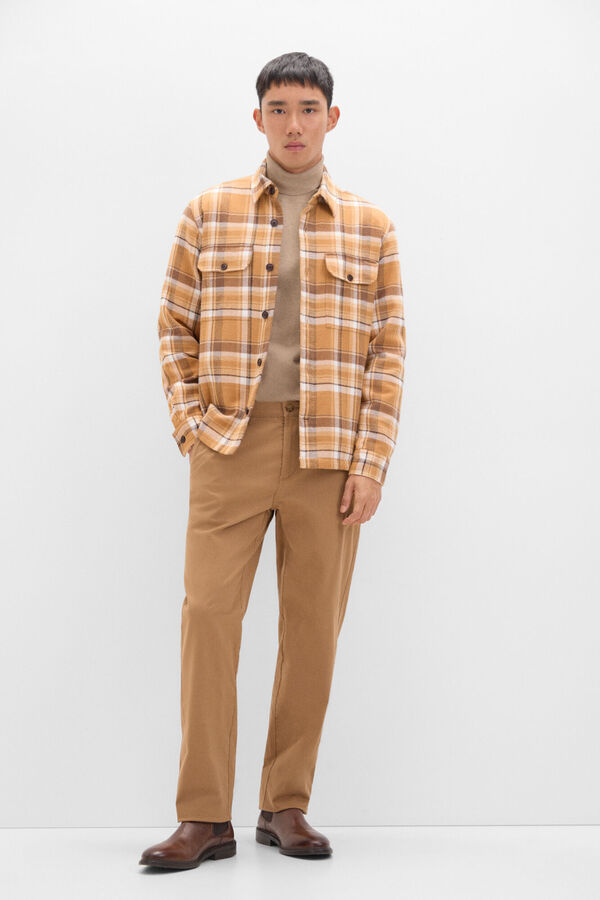 Cortefiel Sobrecamisa acolchoada xadrez Dourado