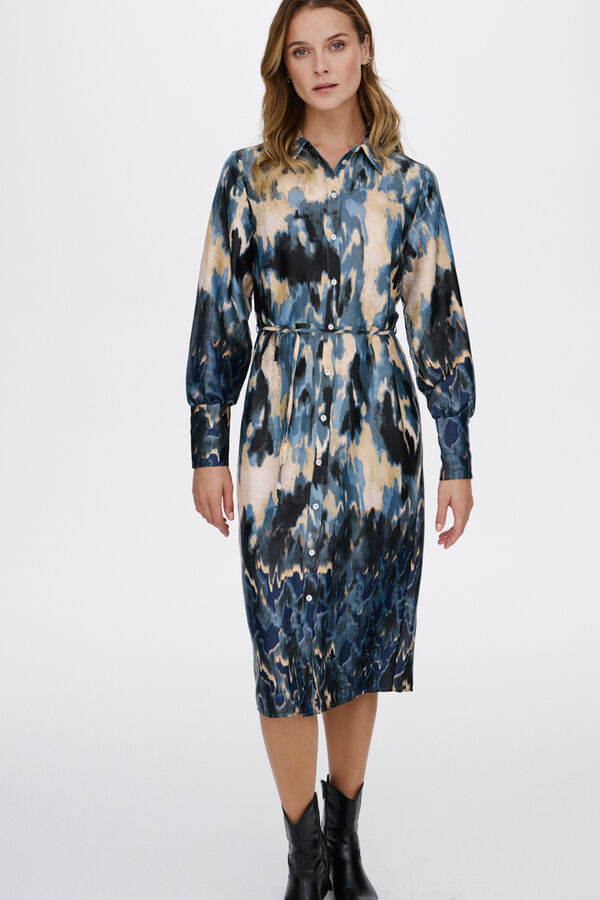 Vila Vestido midi satinado Gris