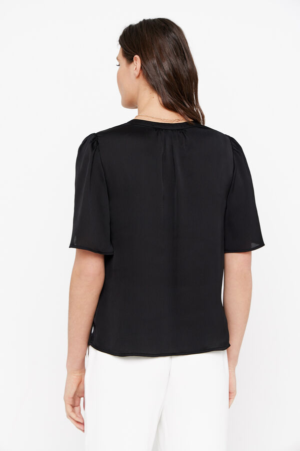Cortefiel Blusa fluida estampada Preto