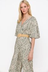 Cortefiel Fato-macaco cruzado impresso Verde