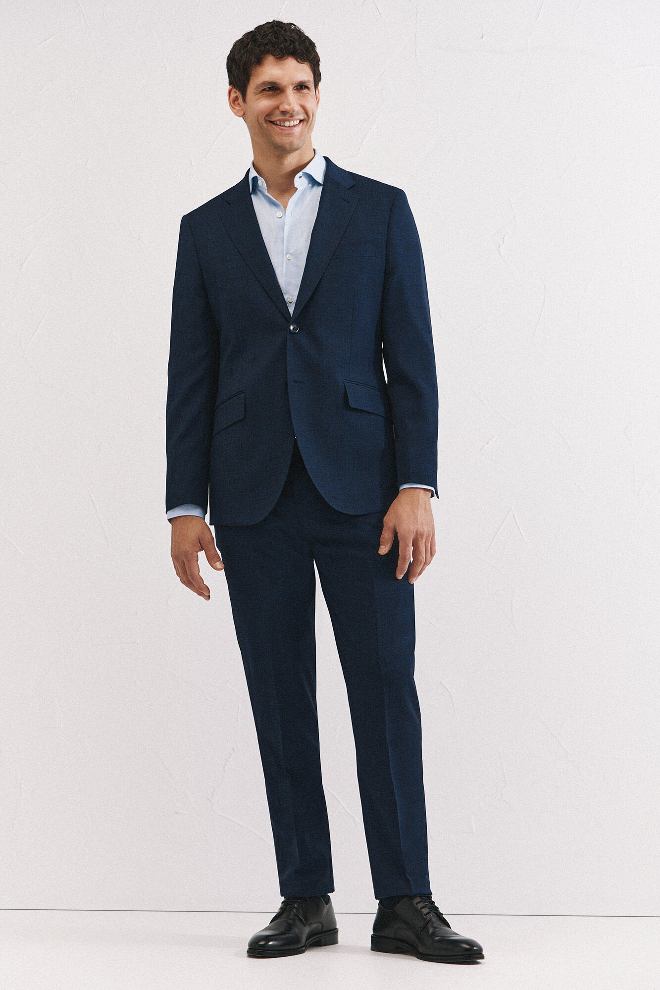 Cortefiel Blazer xadrez azul slim fit