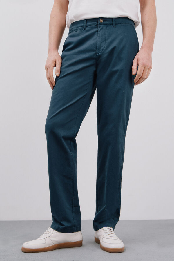 Cortefiel Pantal&oacute;n chino straight fit Azul oscuro