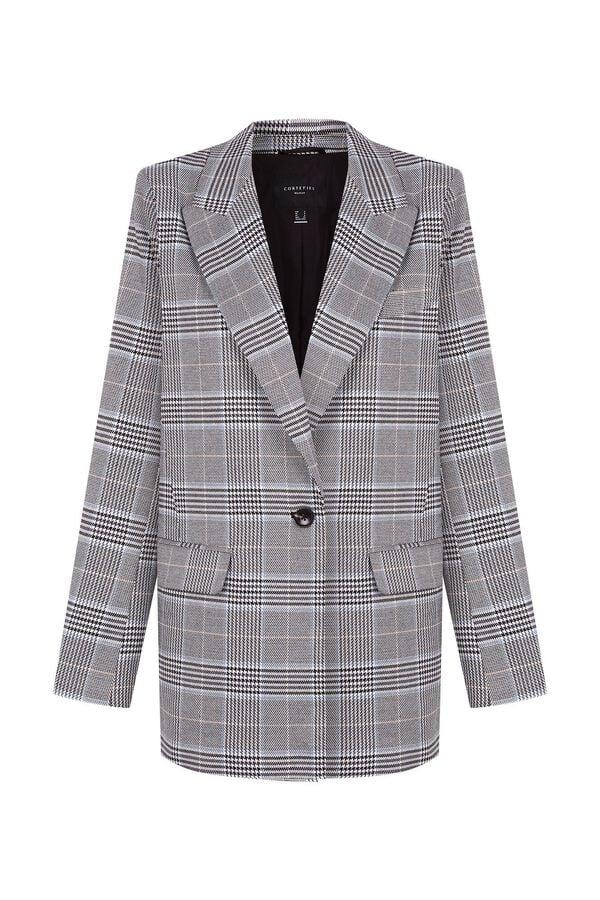 Cortefiel Blazer cuadros Estampado azul