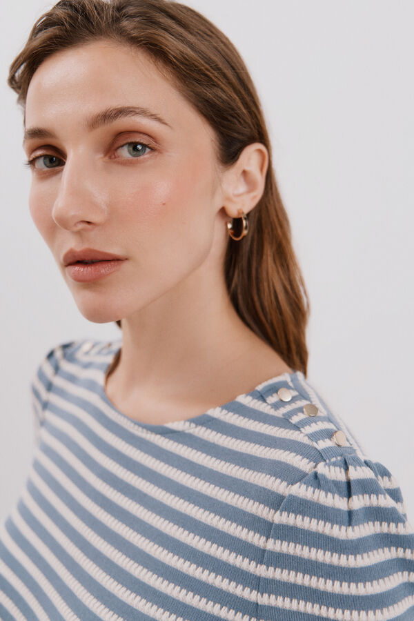 Cortefiel Camiseta estructura rayas Azul