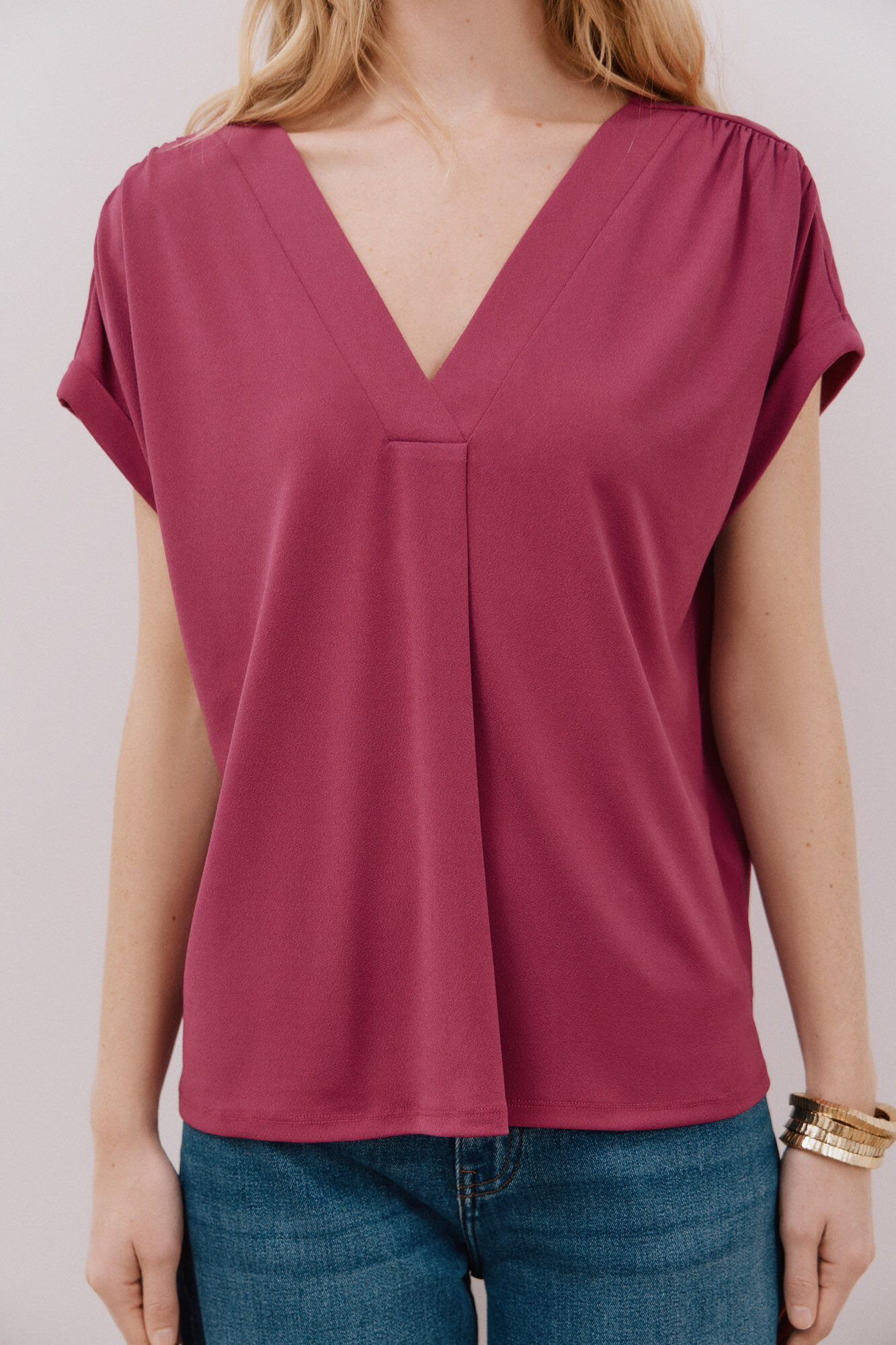 Cortefiel Top pico estampada