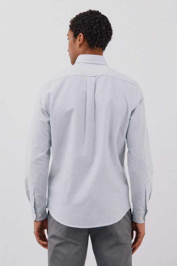 Cortefiel Camisa oxford raya candela Azul marino