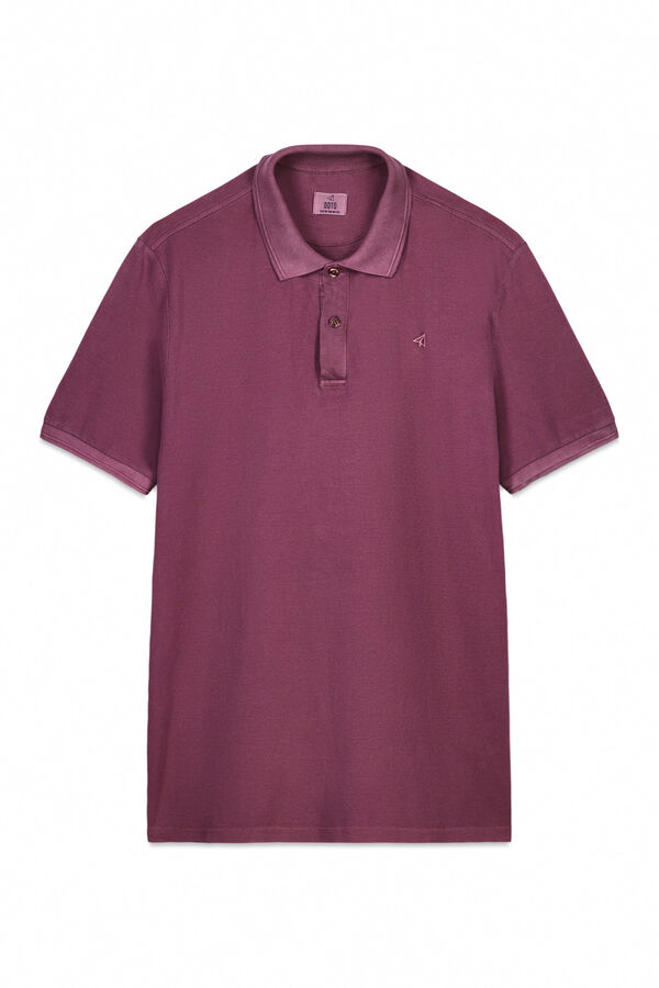 OOTO Camisa polo piqu&eacute; lavada com bordado de avi&atilde;o Granada