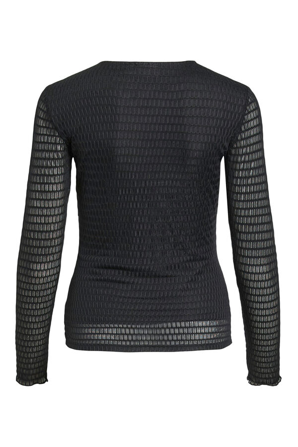 Vila Top de manga larga con textura Negro