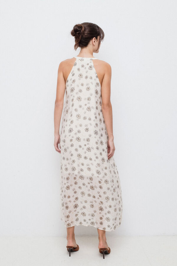 Vila Vestido longo com estampado floral Cinzento