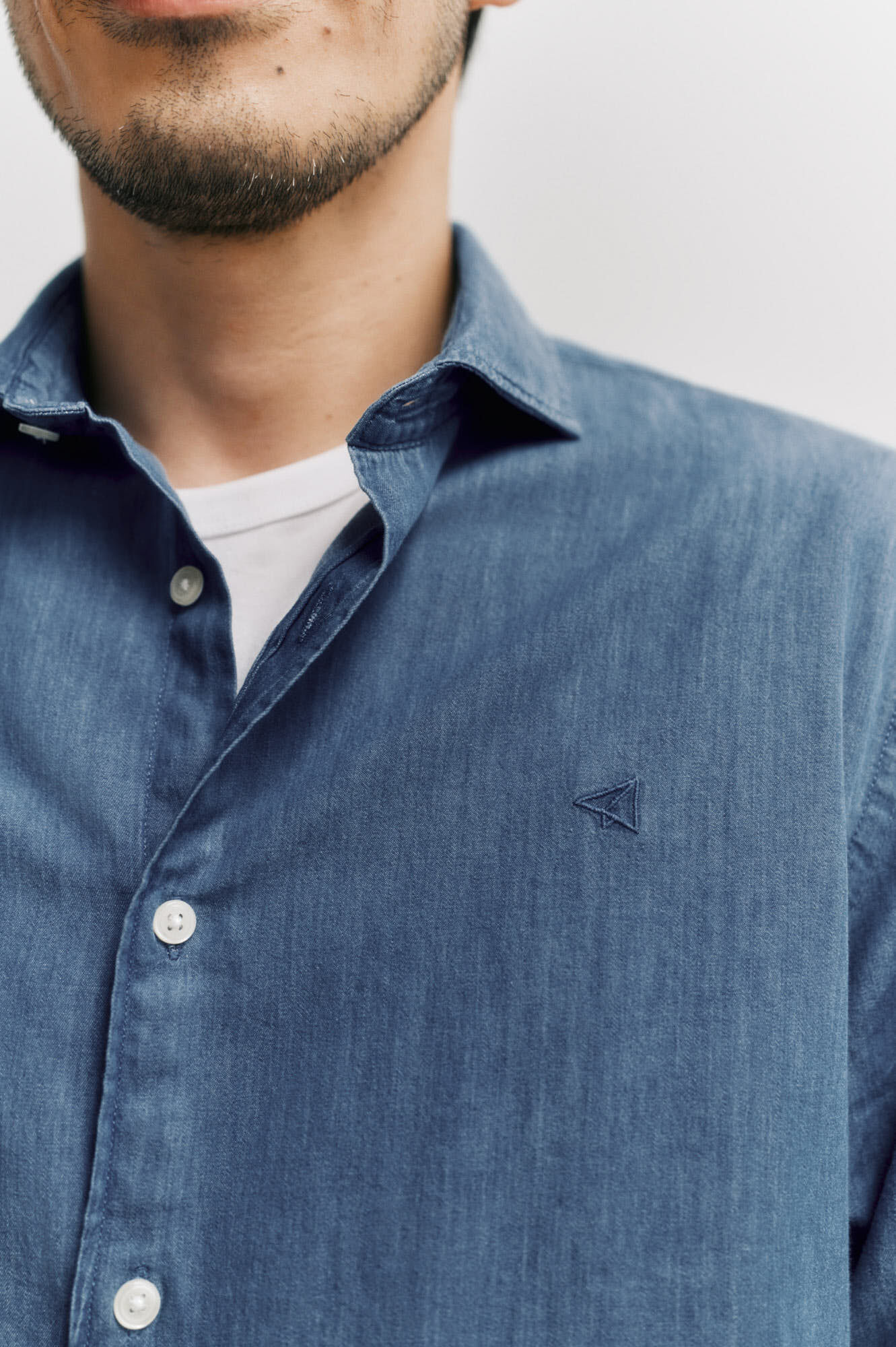 OOTO Camisa de ganga de manga comprida&nbsp;