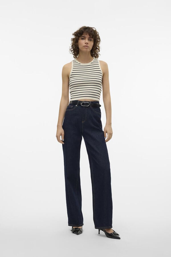 Vero Moda Crop top de malha  Tostado