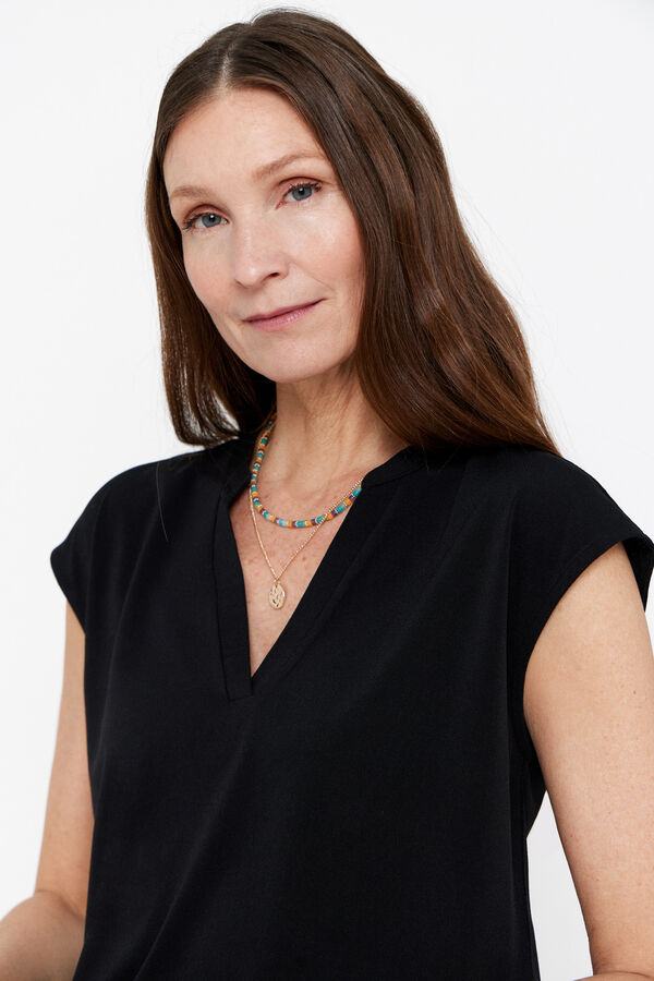 Cortefiel Top corrente Preto