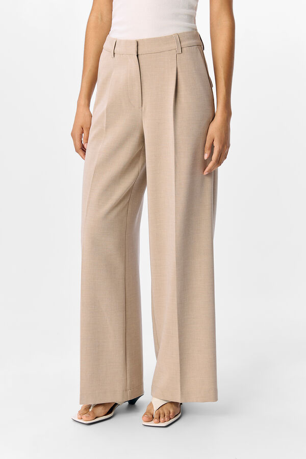 Object Pantal&oacute;n ancho con pinzas Marr&oacute;n