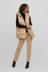 Vila Chaleco de mujer acolchado Beige