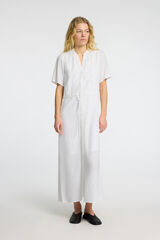 Selected Femme Vestido midi confeccionado con lino Blanco