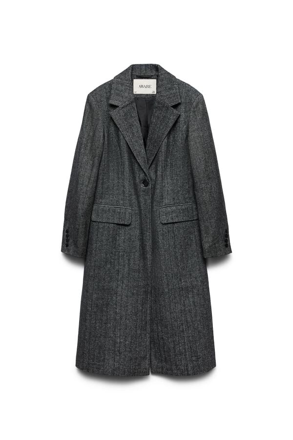 Vero Moda Sobretudo cl&aacute;ssico de alfaiate Preto