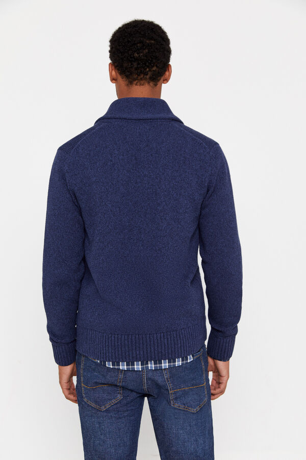 Cortefiel Cardigan algod&oacute;n estructura cierre botones Azul