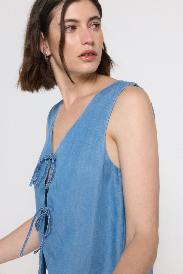 Vero Moda Top denim fluido Azul