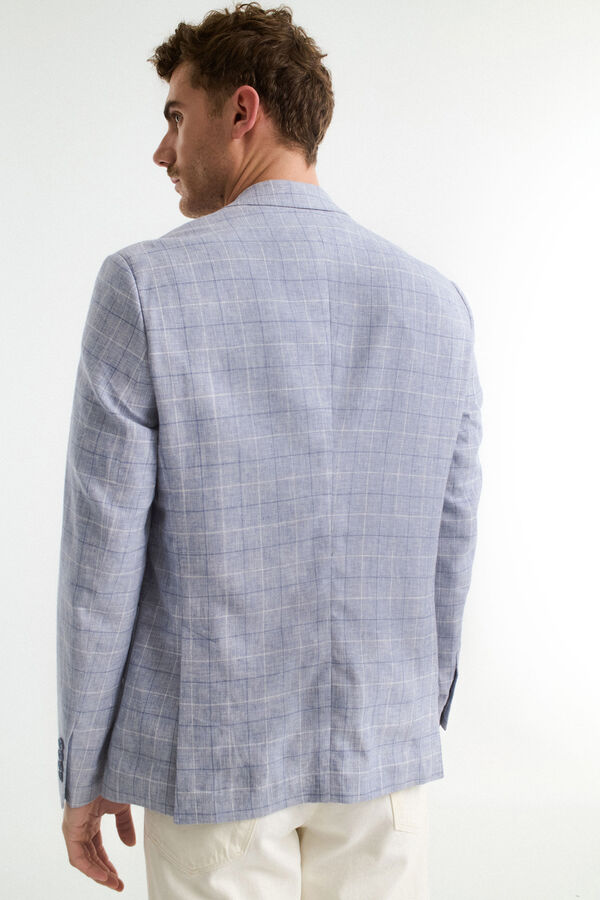 Selected Blazer de linho regular Azul