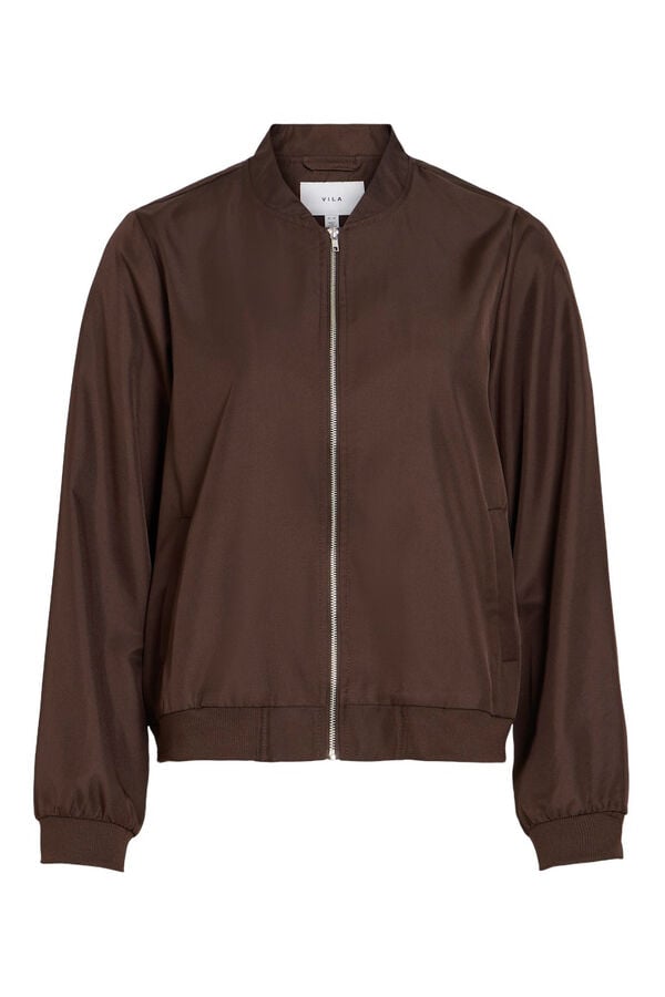 Vila Chaqueta bomber satinada Marr&oacute;n oscuro