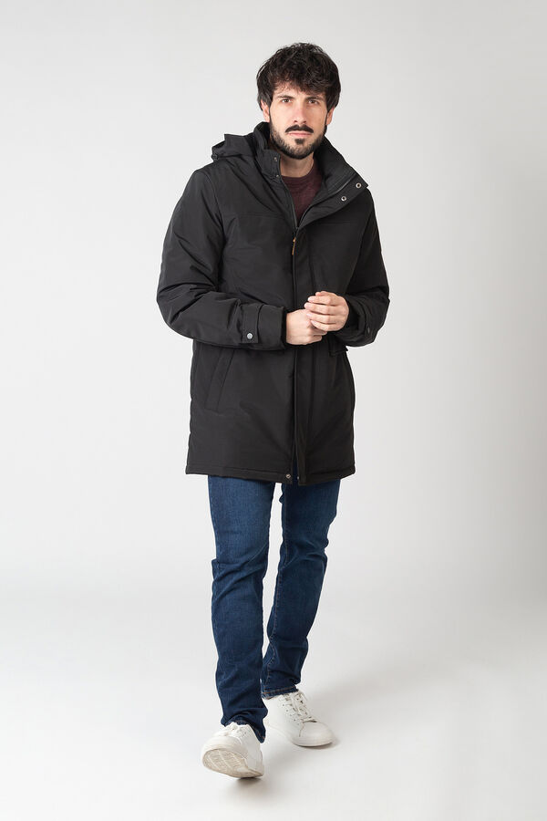 Privata Parka longa com capuz acolchoado Preto