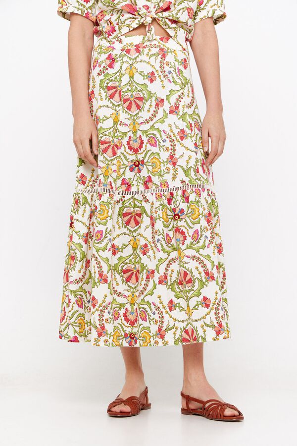 Cortefiel Saia roda estampada Multicolorido