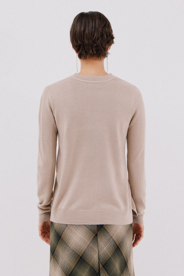 Cortefiel Camiseta b&aacute;sica quadrada Tostado