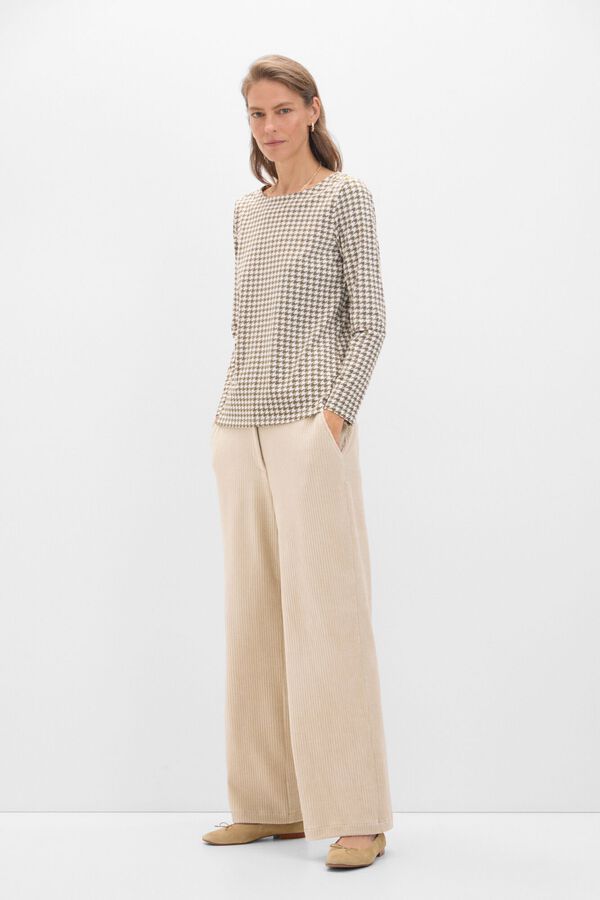 Cortefiel Camisola b&aacute;sica decote barco com bot&otilde;es dourados Verde