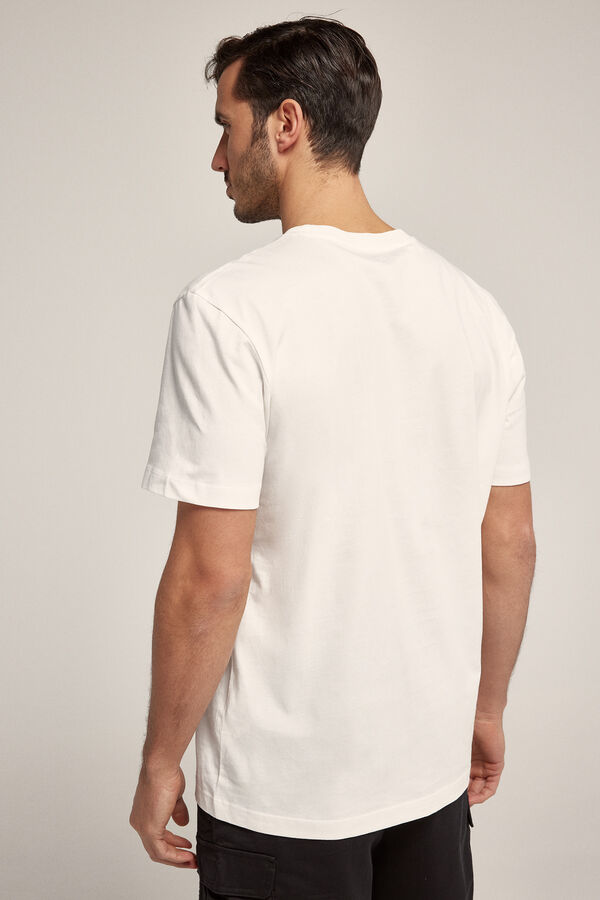 Cortefiel Camiseta de manga corta print frontal Estampado blanco