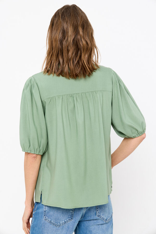 Cortefiel Blusa estampada de manga curta Verde