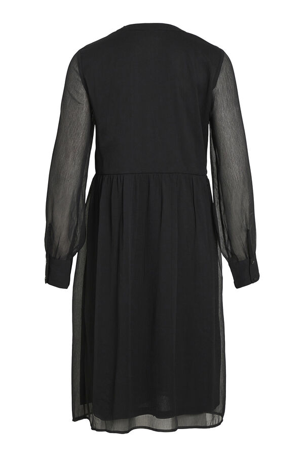 Vila Vestido gasa de manga larga Negro