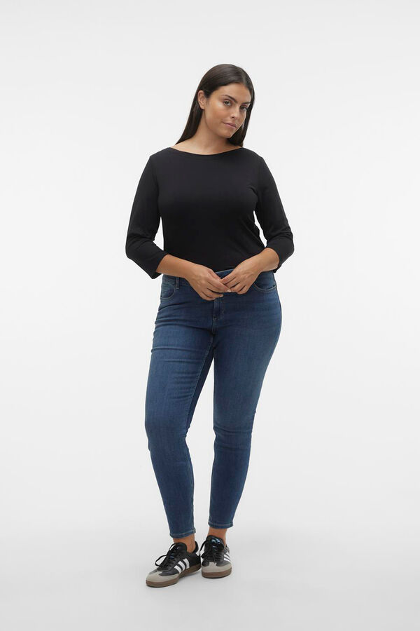 Vero Moda Curve Camiseta b&aacute;sica talla grande Negro
