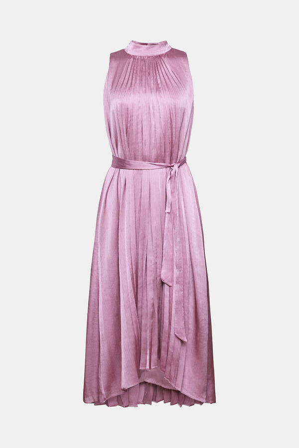 Esprit Vestido midi plisado sin mangas Lila