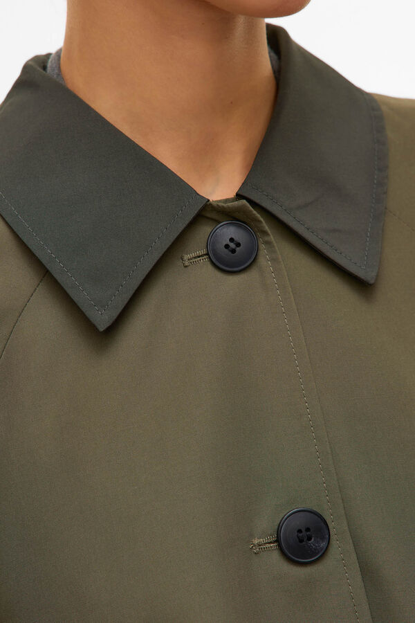 Vero Moda Gabardina larga bicolor Verde