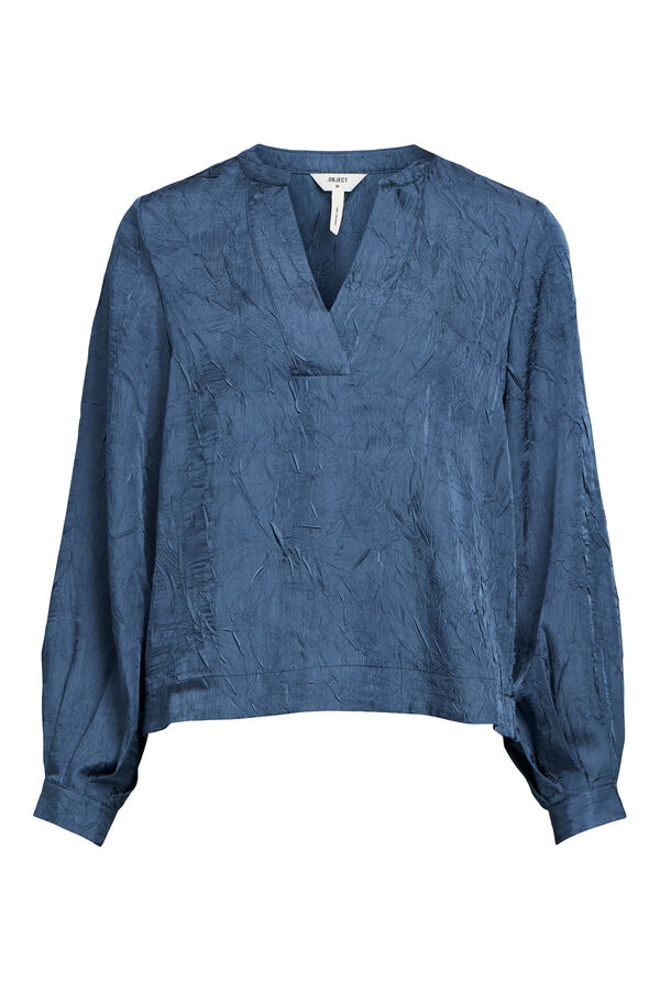 Object Top manga comprida textura Roxo