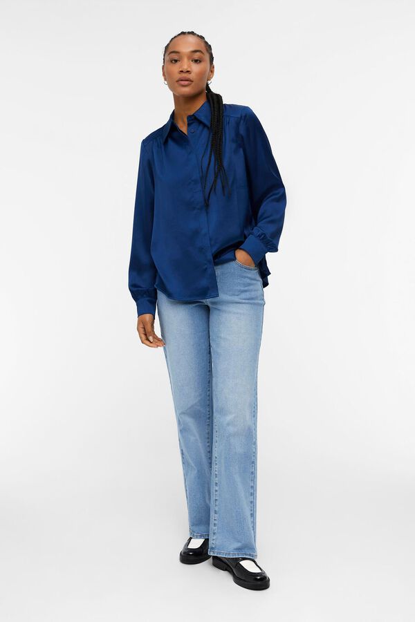 Object Camisa sat&eacute;n Azul