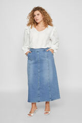 Evoked by Vila Falda vaquera larga curvy Azul