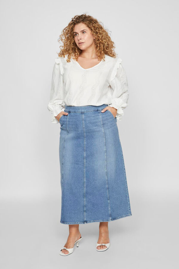 Evoked by Vila Falda vaquera larga curvy Azul