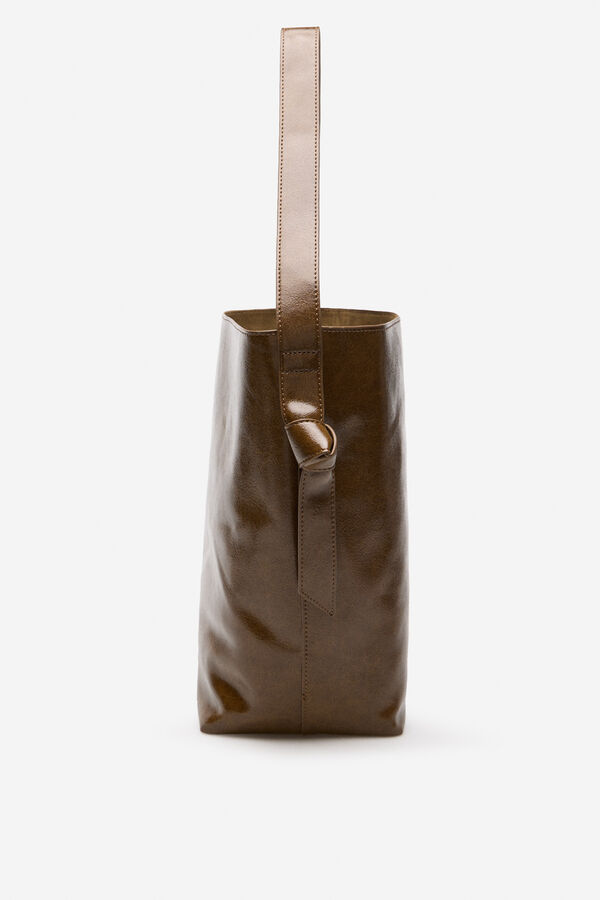 Cortefiel Bolso bucket nudo lazo Kaki
