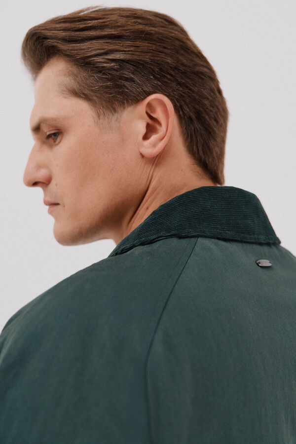Cortefiel Chaqueta cuello combinado Verde oscuro