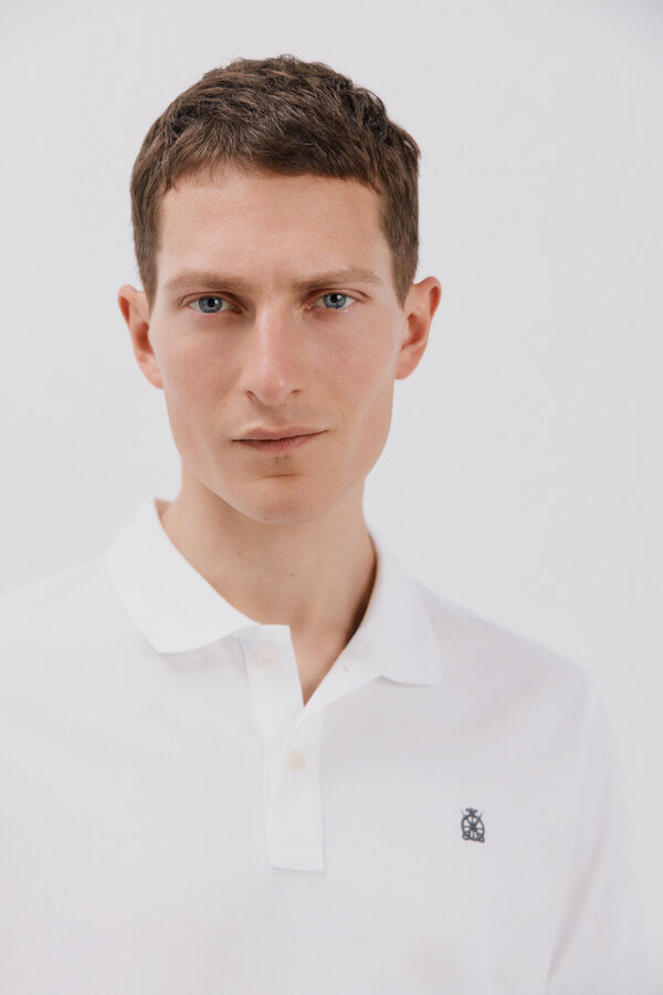 Cortefiel Polo b&aacute;sico piqu&eacute; slim Blanco